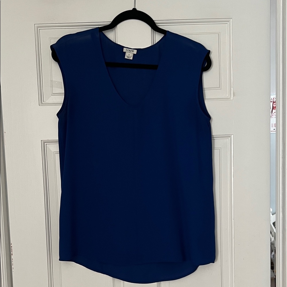 J. Crew Factory Royal Blue V-Neck Blouse